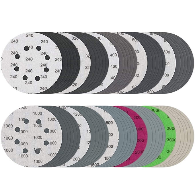 iNUREYE 60片湿干砂纸 5寸8孔钩环砂纸