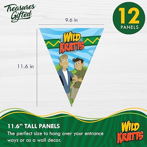 Miniatura 4 de Treasures Gifted Suministros para fiesta de cumpleaños de Wild Kratts con licencia oficial, juego de 3 pancartas de cumpleaños Wild Kratts, 1