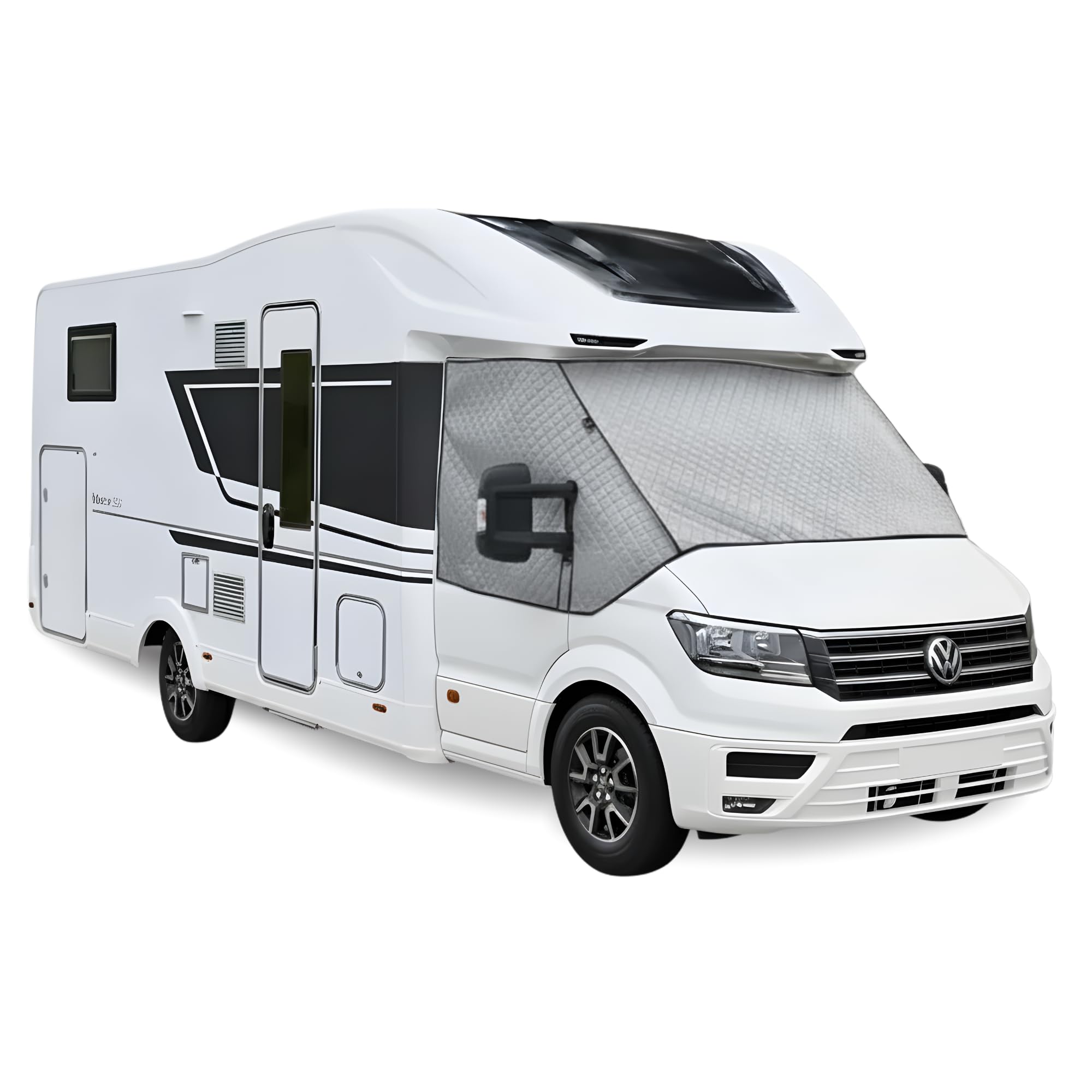 Thermomatte Außenisoliermatte für Volkswagen Crafter II ab Baujahr 2016 Wohnmobil, Front- und Seitenscheibenabdeckung Fahrerhaus, Thermoschutz Sonnenschutz Winter Schnee EIS Abdeckung, 5-lagige