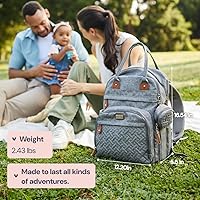 Vista 3 de BabbleRoo - Mochila para pañales - Bolso de viaje con artículos esenciales para bebés - Mochila multifuncional resistente al agua, bolso de viaje