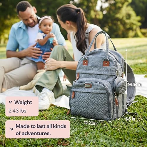 Miniatura 8 de BabbleRoo Pañalera Mochila - Bolso de Viaje para Artículos Esenciales del Bebé - Mochila Multifunción Resistente al Agua para Pañales, Bolso de