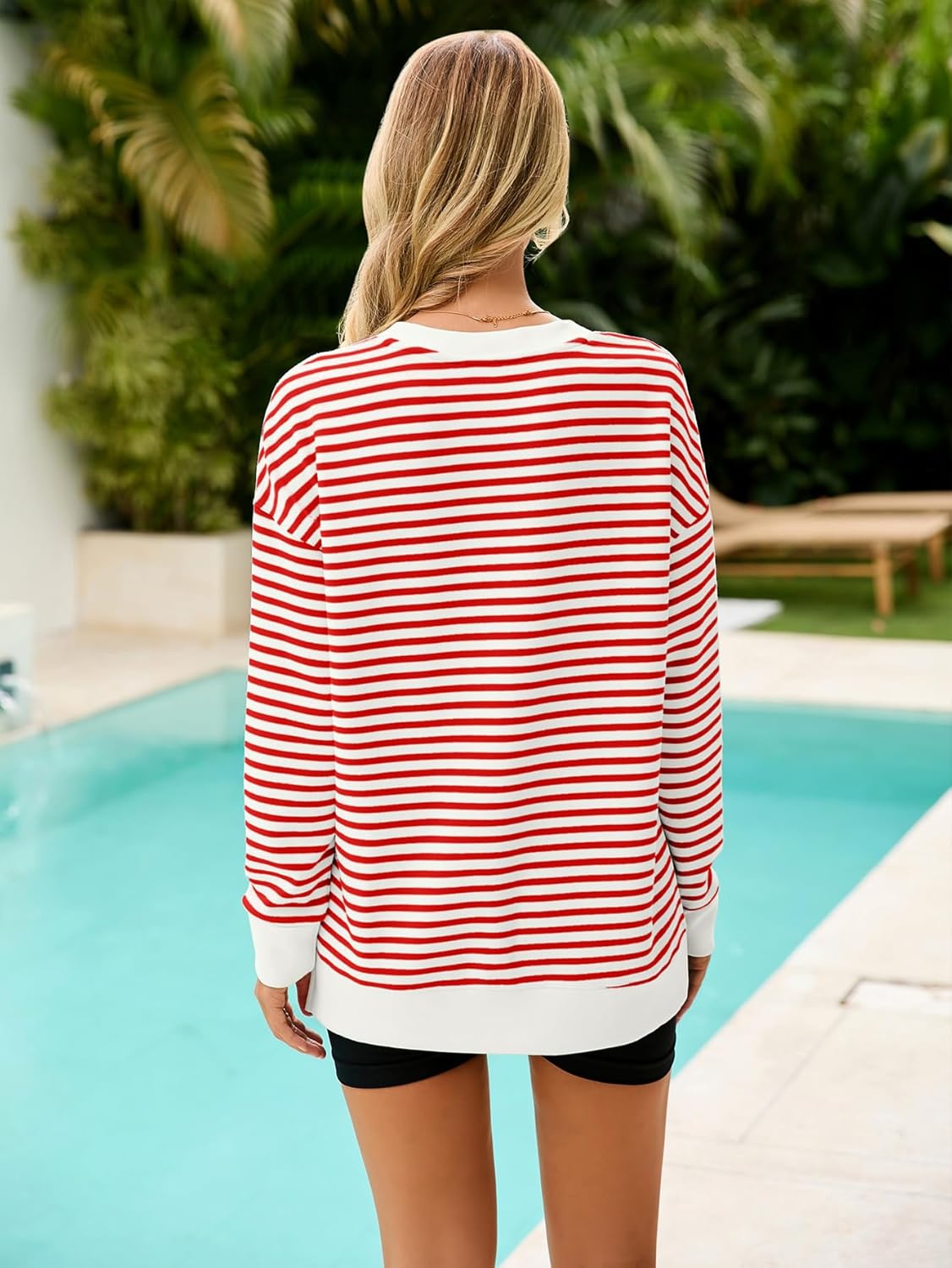 Glamaker Women's Long Sleeve V Neck Sweatshirt Air Essentials Soft Loose Pullover Sweatshirts - Image 6