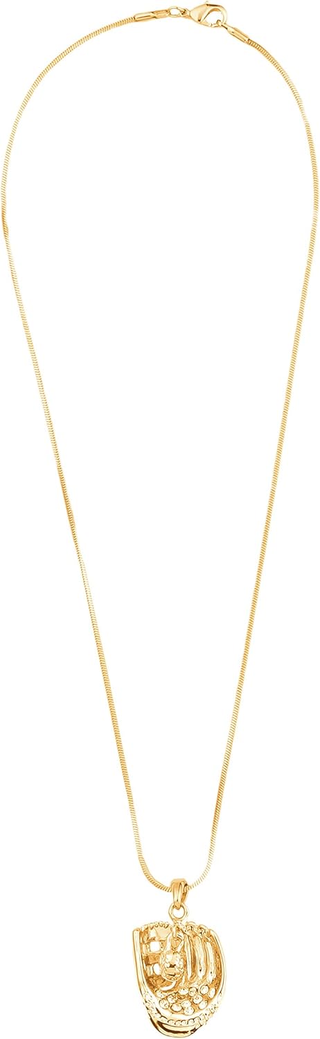 Gold Baseball Glove and Hanging Ball Necklace - Image 4