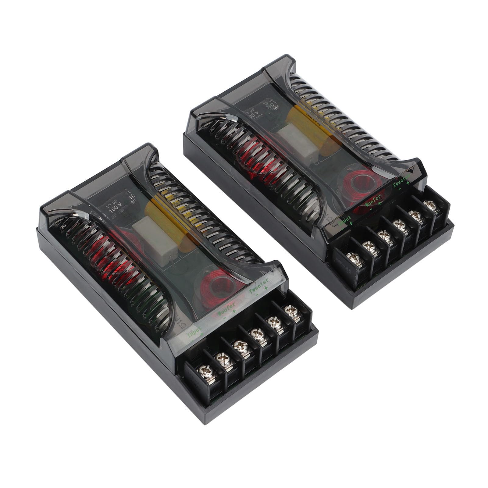 Akozon 2 PCS Crossover Audio per Auto a Doppio Canale con Protezione da Sovracorrente Progettato Universalmente