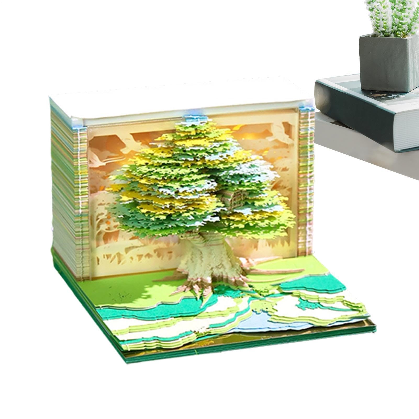 Calendario 3D 2027 Decorazione Da Scrivania A Forma Di Albero Con Luce LED