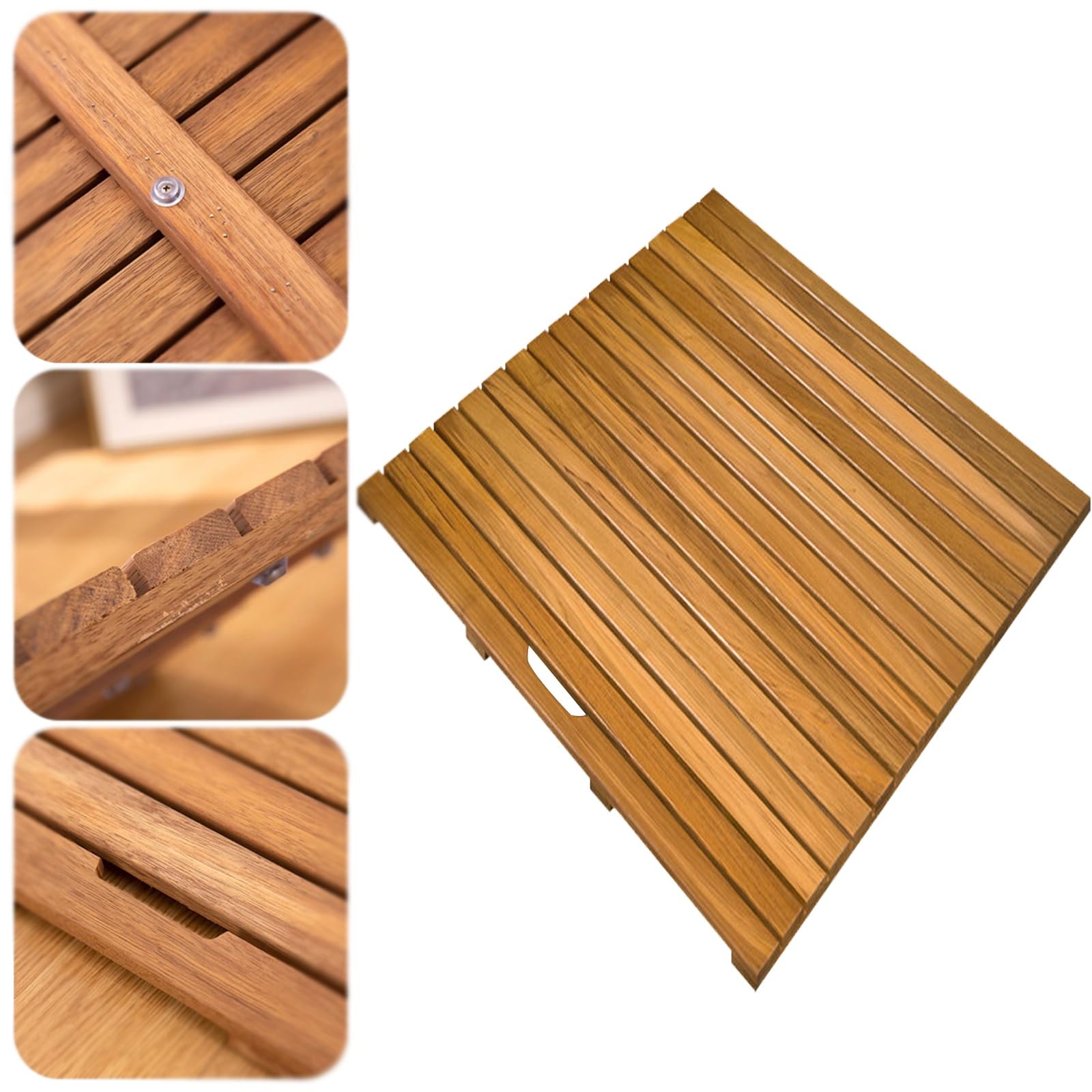 Alfombrilla De Listones For Bañera, Piscina Al Aire Libre, Accesorios De Baño De Madera, Alfombrilla For Uso Interior Y Exterior(40x70cm)