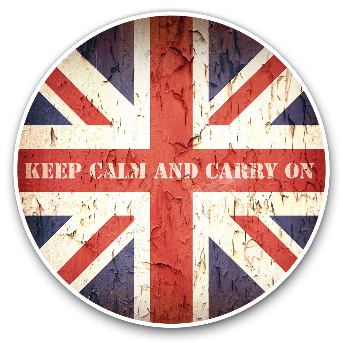 Destination Vinyl Ltd Keep Calm And Carry On Britain 14515 Vinyl Stickers (Set Of 2) 10Cm - Keep Calm Carry On Britain Decals For Laptops,Tablets,Luggage,Scrap Booking,Fridges, 14515