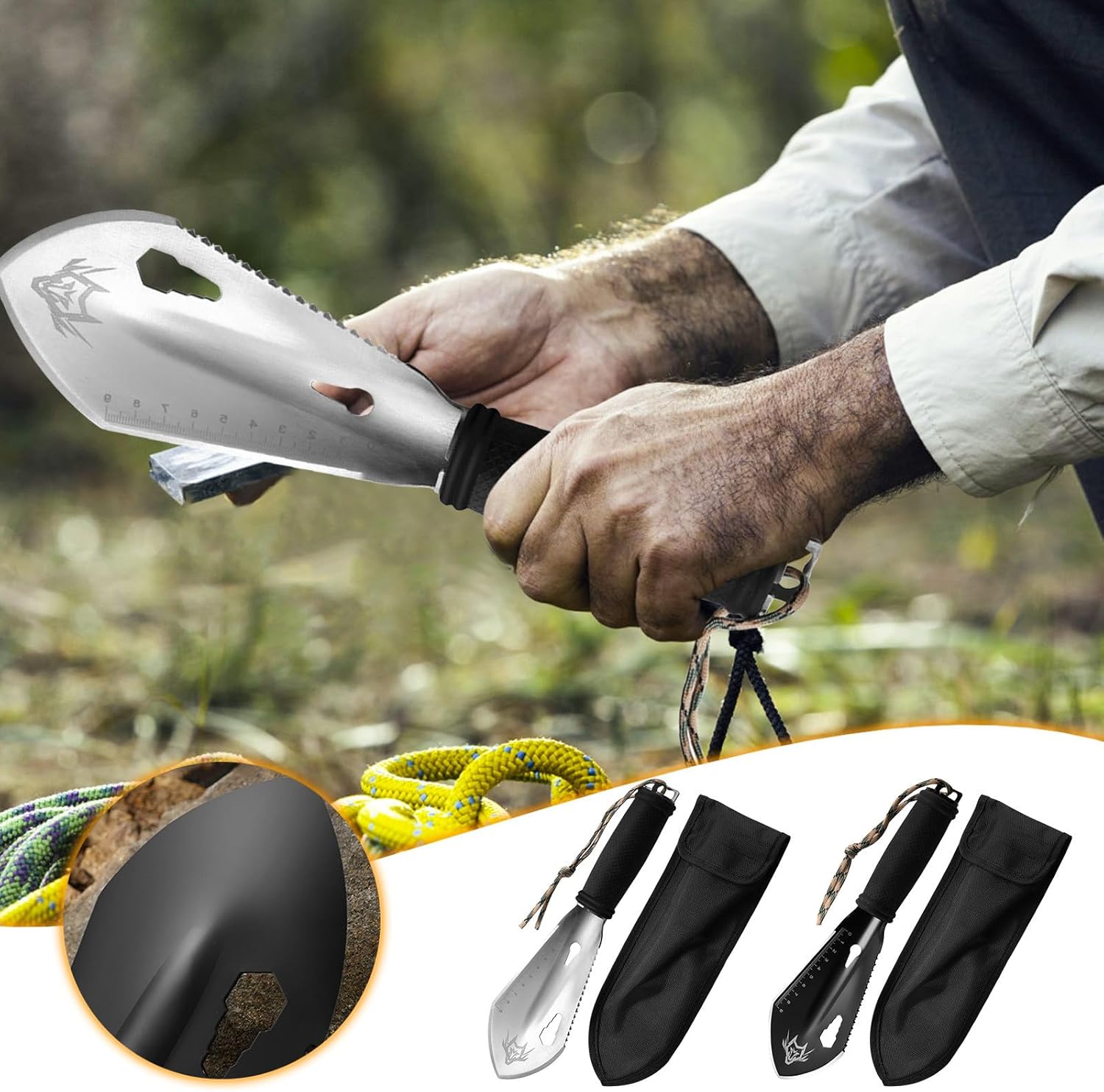 Multi Functional Portable Small Hand Shovel, Backpacking Shovel, Thickened Garden