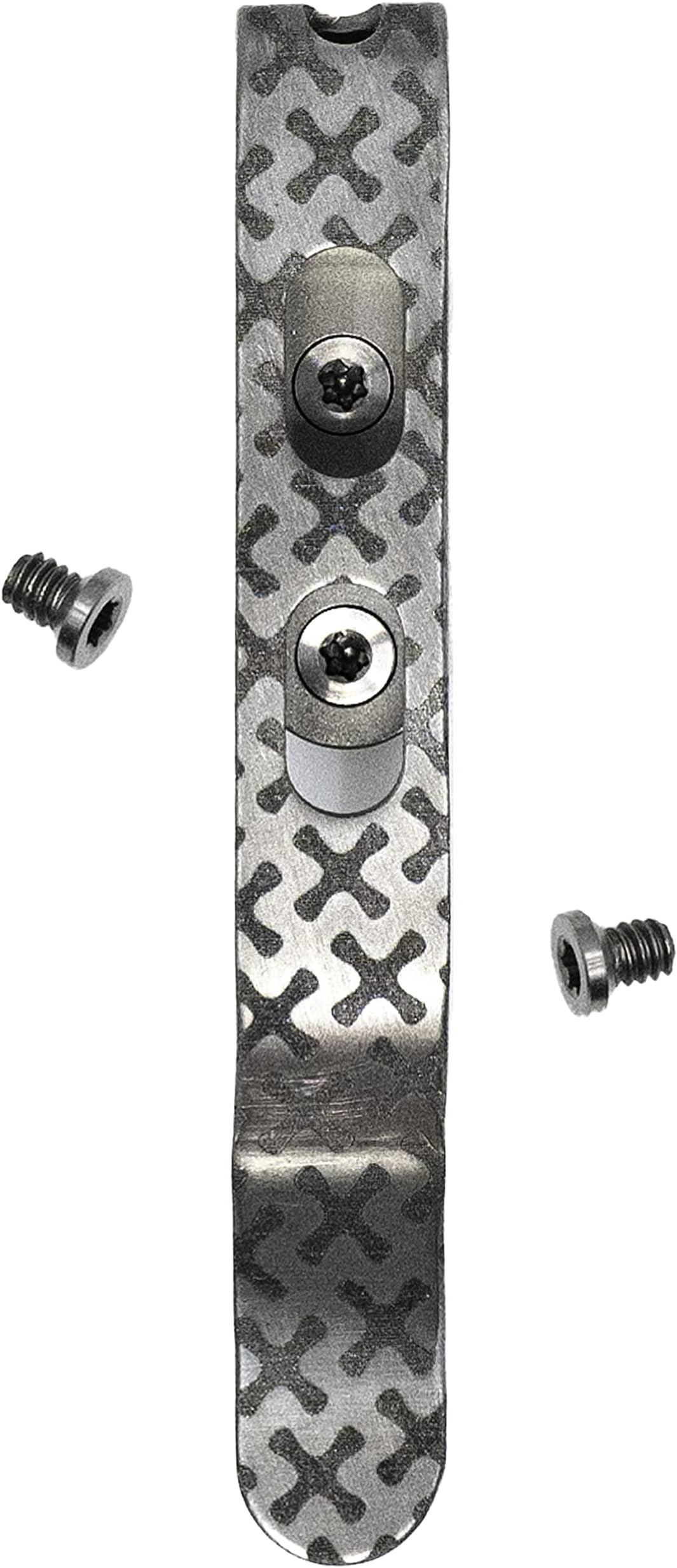 Donk! Pocket Clip for Leatherman Free P & T Series, ARC, Bond and Curl Multi-tools | Titanium TC4 - Matte | Titanium Screws | 5 Custom Designs - โMultiply Matteโ