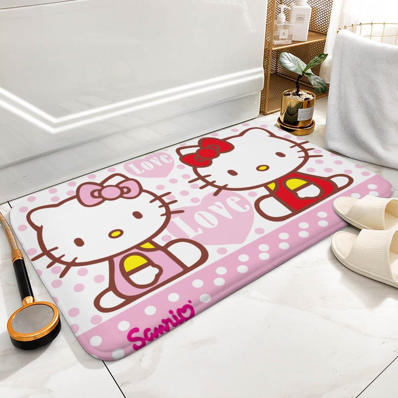激レア　Sanrio　ハローキティ　玄関、お風呂　マット Amazon｜ハローキティ バスマット 速乾 洗える お風呂マット