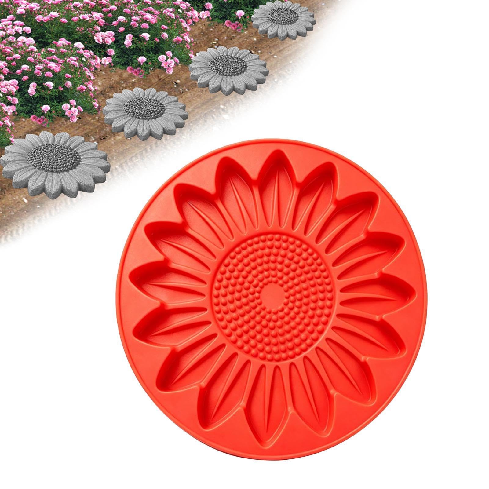 Sunflower Stepping Stone Mold, DIY Garden Path Paver Concrete Molds