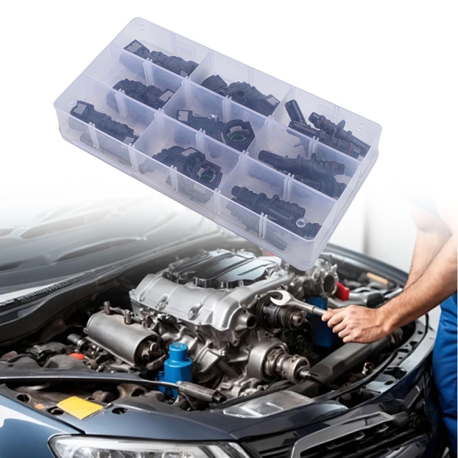 Ensemble de déconnexion rapide pour conduite de carburant, 24 pièces pour connecteurs de fluides automobiles pour accouplements à clip de tuyau, assortiment de réparation de tuyau d'essence 8 mm 9 mm
