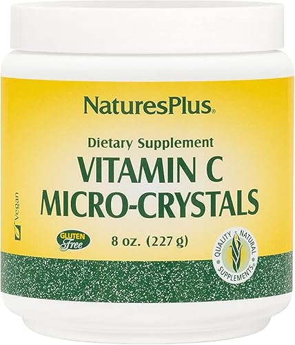 NaturesPlus - Microcristales de vitamina C, 5000 mg, polvo vegetariano de 8 onzas, sin sabor, suplemento natural de apoyo inmunológico,