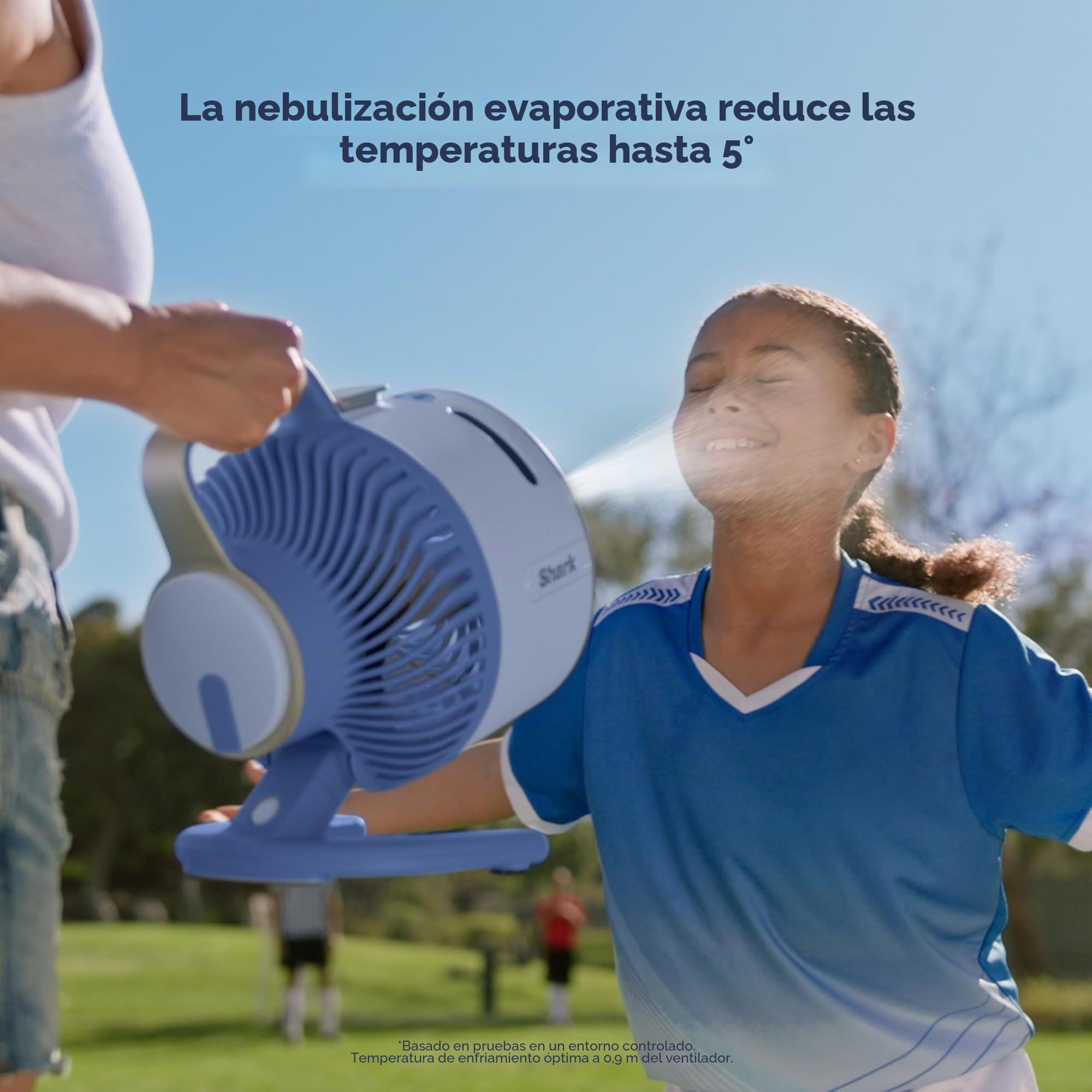 Shark FlexBreeze HydroGo, ultra potente, portátil, niebla para interiores y exteriores, rango de más de 70 pies, con cable e inalámbrico con hasta 12 horas de batería, 5 velocidades y nebulización