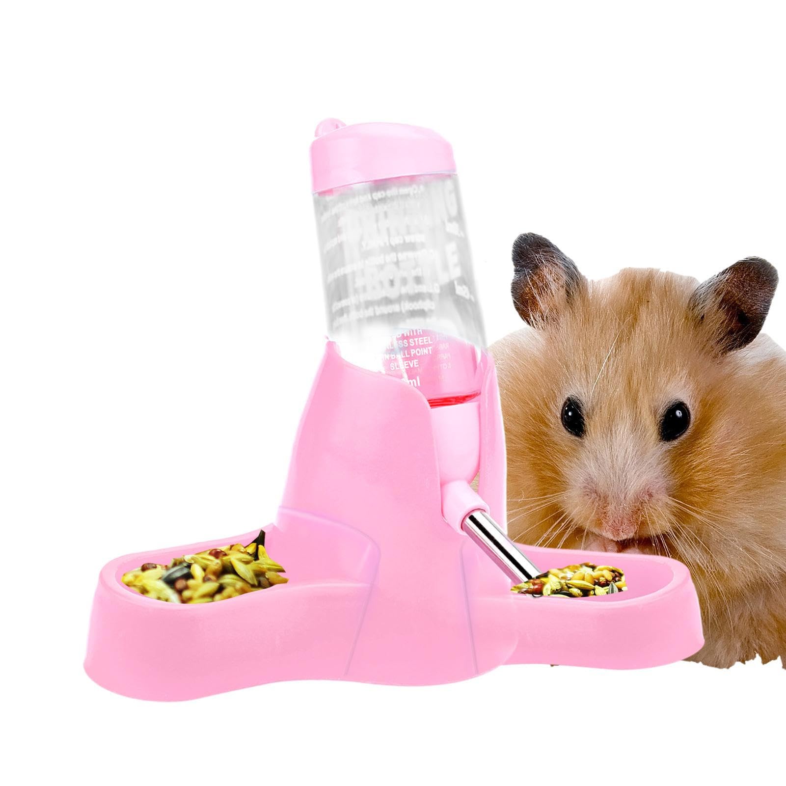 Dispensador automático de agua para hámster, botella de agua sin goteo para jaulas de animales pequeños, botella de agua para hámster de 80 ml, dispensador de agua para jaula Pologmase