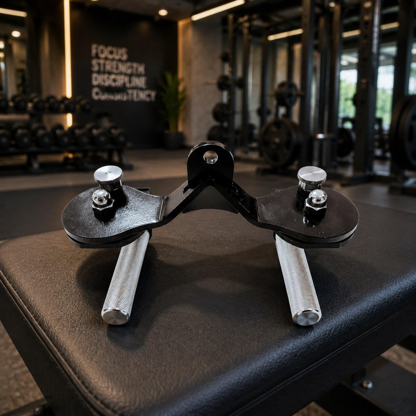3 Piezas Mango Ajustable de Gimnasio con Agarre Ergonómico Antideslizante Placa de Refuerzo Accesorios para Espalda y Tríceps Adecuado para
