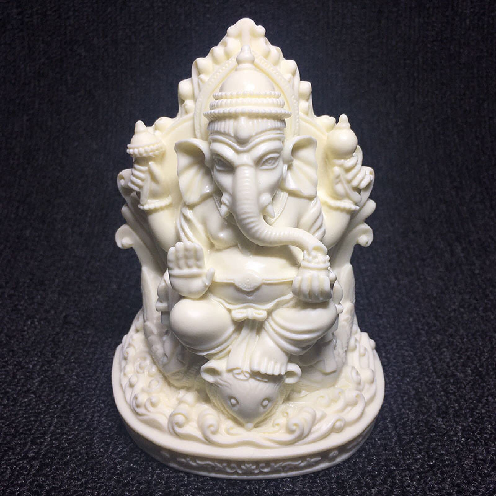 Amazon.co.jp: 彫像と彫刻 白いガネーシャの彫刻彫刻庭の装飾工芸品