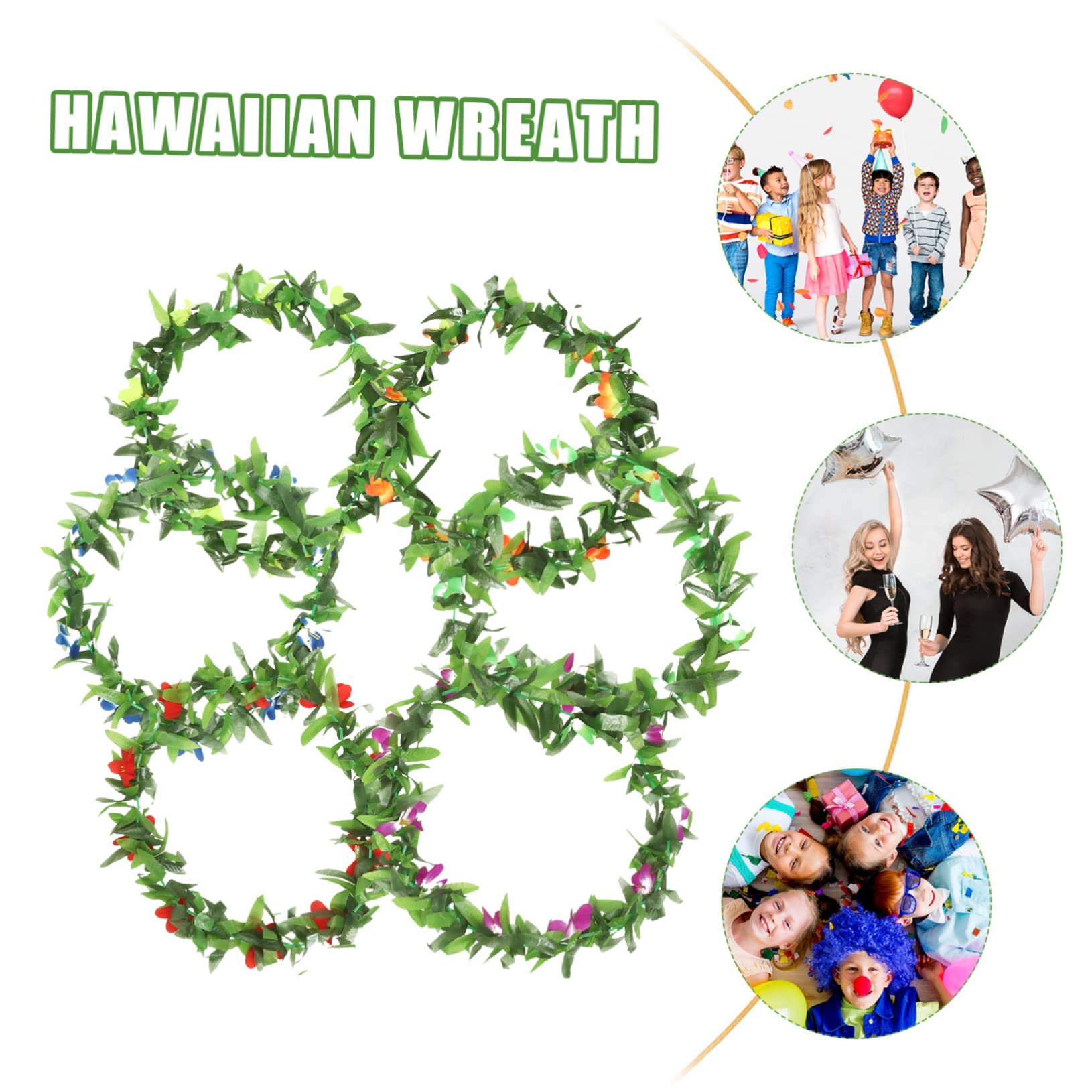 12 STK Hawaiianische Lei blumengirlande künstlich künstliche blumengirlande Hawaii-Partyzubehör Luau-Leis hawaiianische Strandparty-Dekoration Strandgirlande Polyester PRETYZOOM