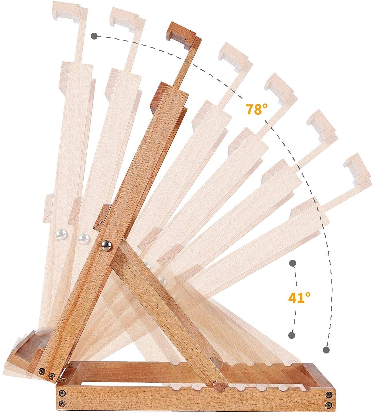 Tabletop Studio H-Frame Hölzerner Staffelei-Massiv-Buchenholz-einstellbare Künstler des Desktops Wood-Staffeltisch for Künstler, Anfänger & Teens-Holds Leinwand-Kunst bis 23"hoch