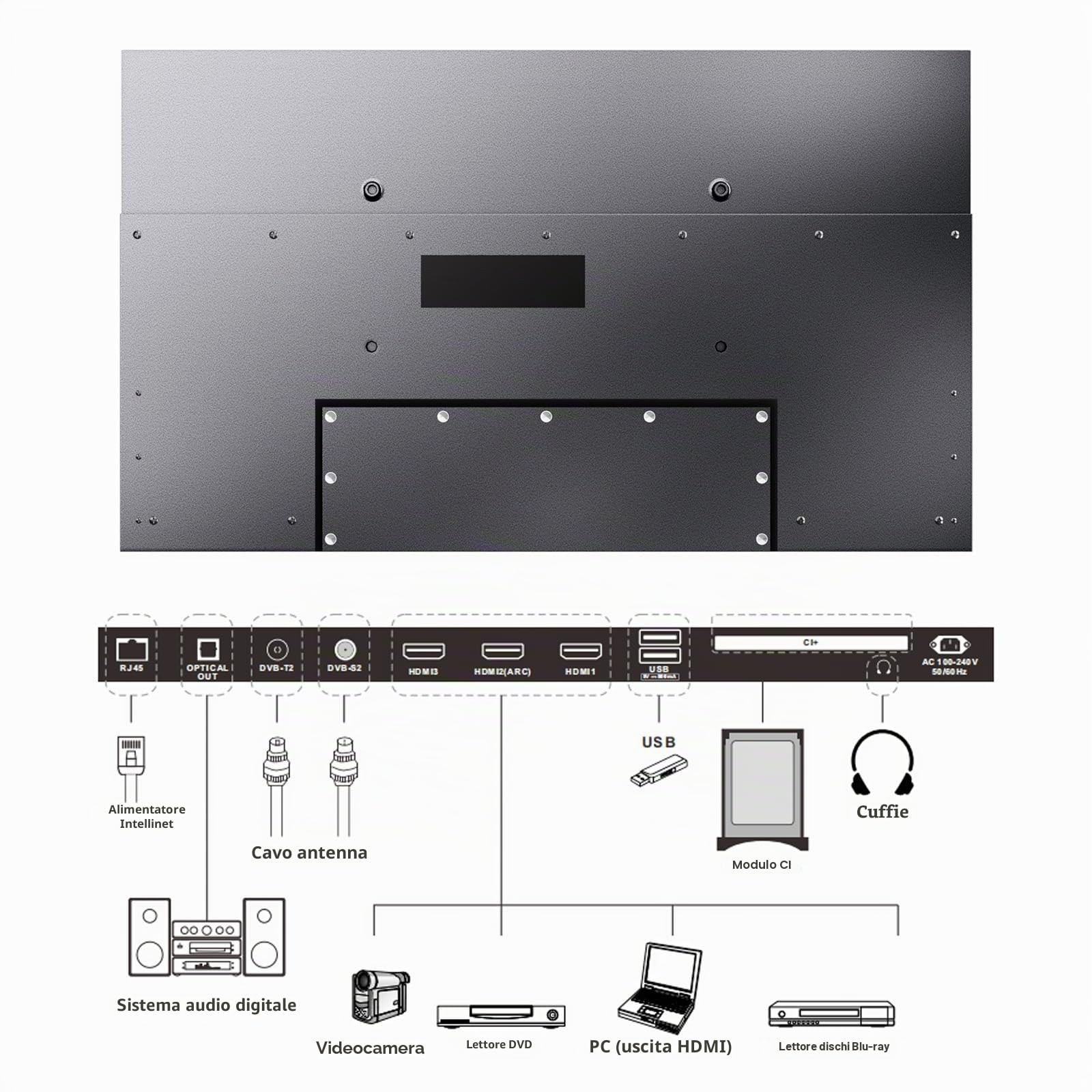 SYLVOX 75" Google TV da Esterno, QLED 4K UHD 1000Nits, IP55 Impermeabile | Outdoor TV Dolby Atmos, Tuner DVB-T2/S2/C HEVC 10, WiFi, Google Assistant, per Giardini, Terrazza (Deck Pro 2.0 QLED)