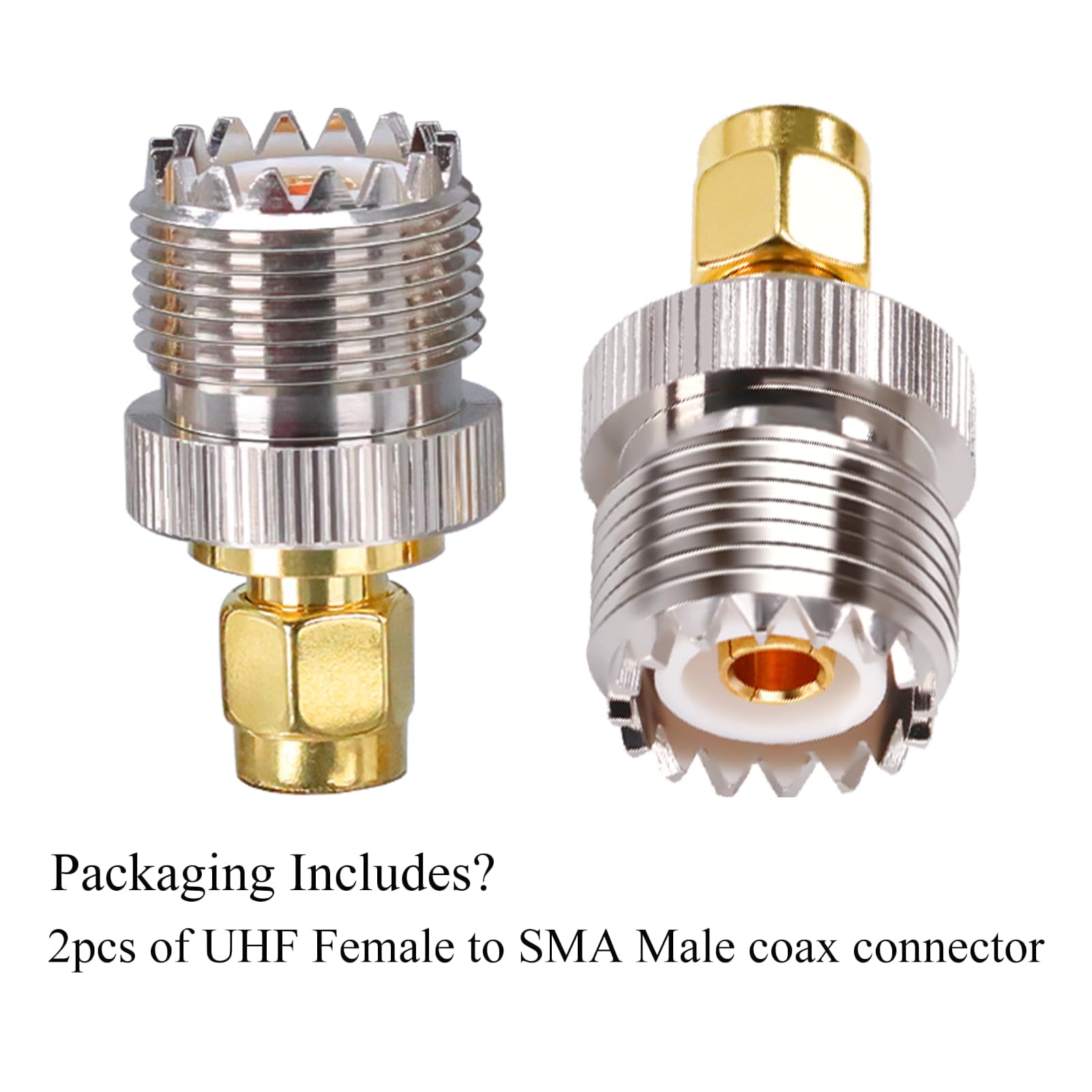 Vecys 2PCS Adattatori UHF PL-259 UHF Maschio A SO-239 UHF