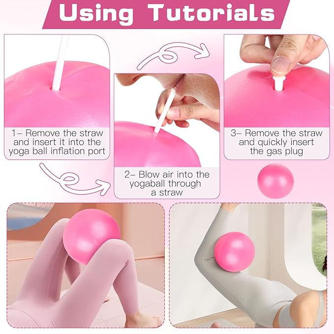 Kit Esencial de Pilates en Casa de 15 Piezas para Mujeres, Color Rosa miniatura 3