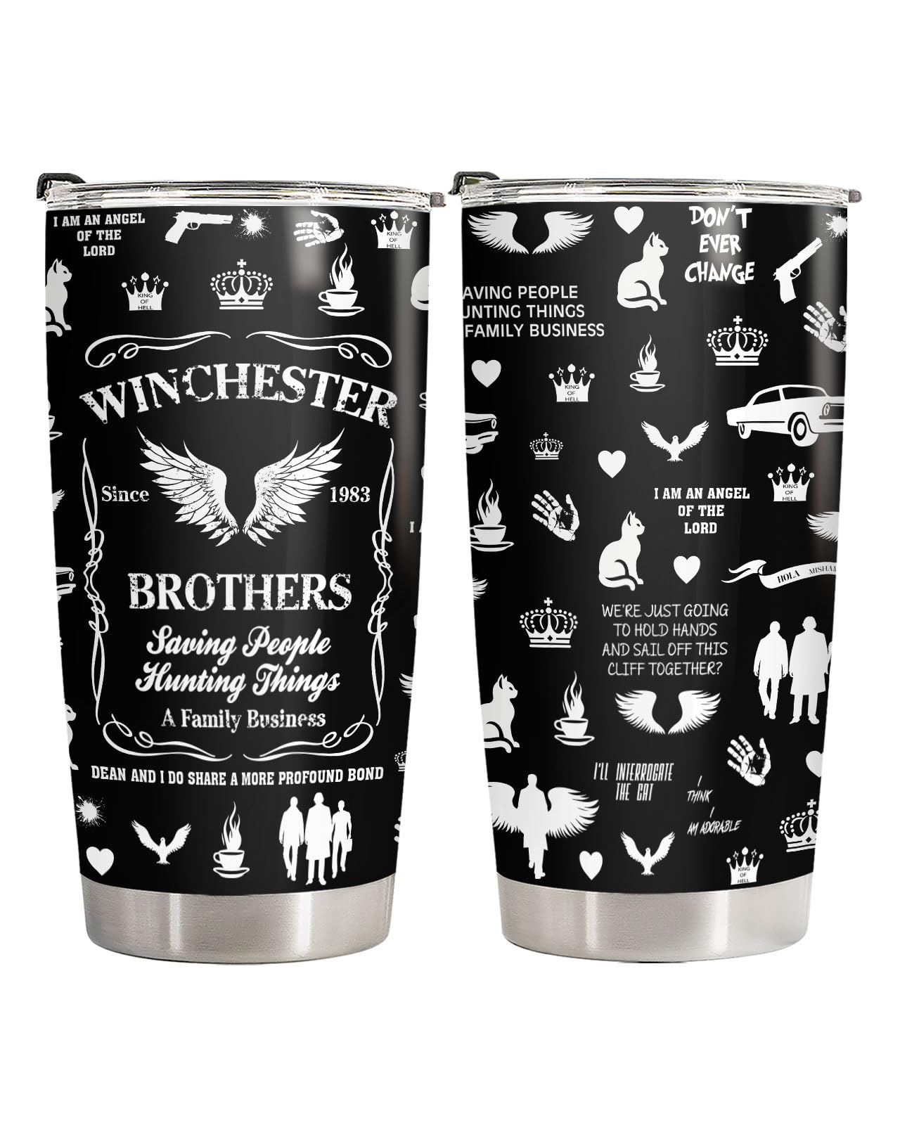 34HD Demon Hunter Brothers Saving People 20 oz Tumbler, Hunter Life Gift