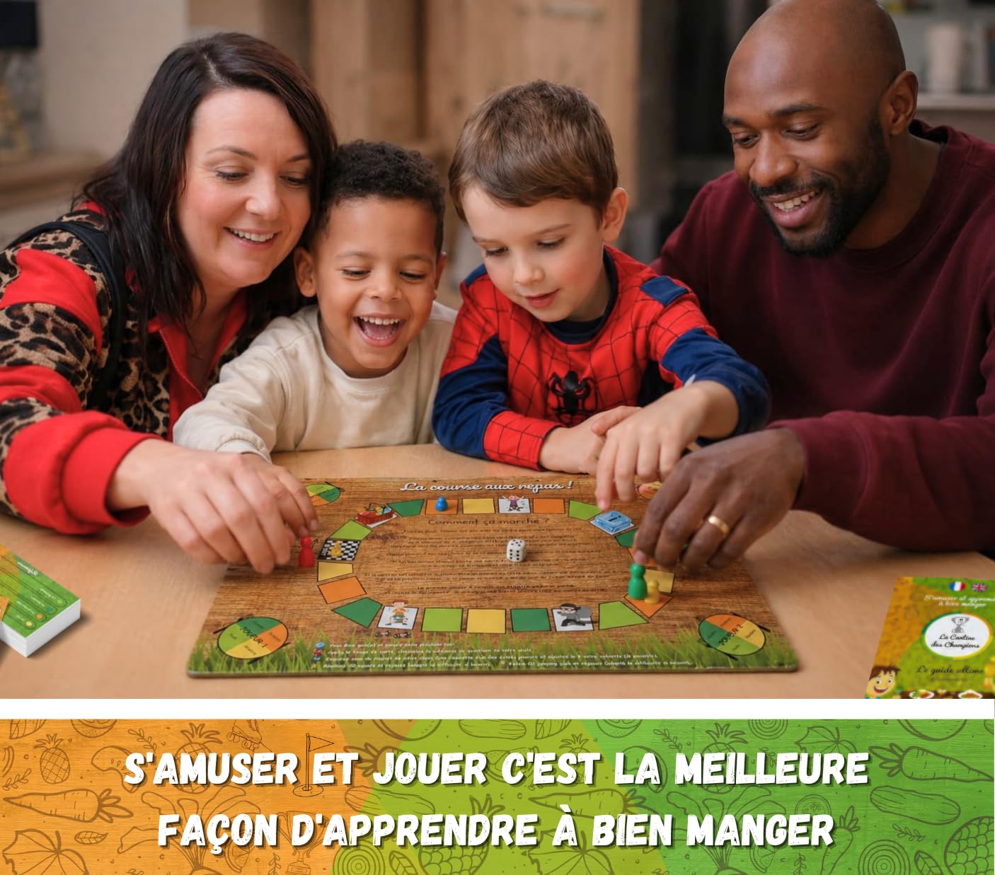 La Cantine des Champions - Jouer et Bien Manger - Jeu éducatif magnétique pour Enfants - Alimentation équilibrée, Organisation des Repas & activité Physique - Maison, école, collectivités - Dès 3 Ans