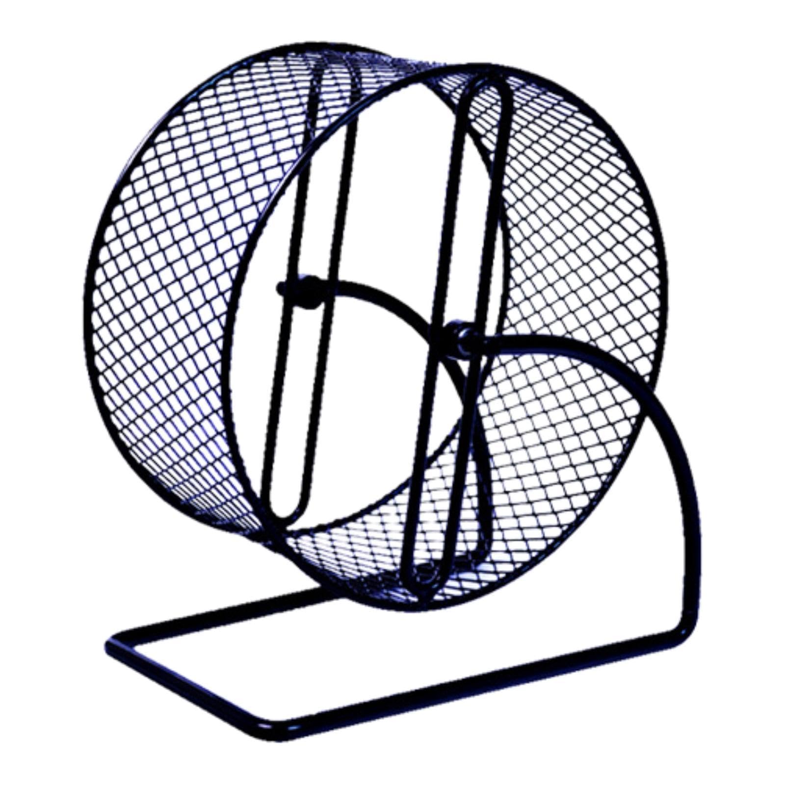CALANDIS™ Iron Hamster Exercise Wheel Black for Hedgehogs, Rats, Squirrel with Bracket S | Exercise & Toys | Small Animal Supplies-image-0