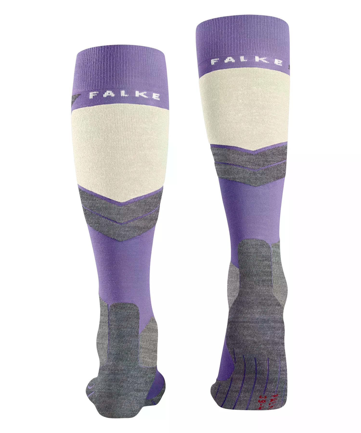 FALKE Damen Skisocken SK4 Advanced W Kh Wolle Funktionsmaterial warm dünn 1 Paar, Lila Light Lilac 6819, 39-40