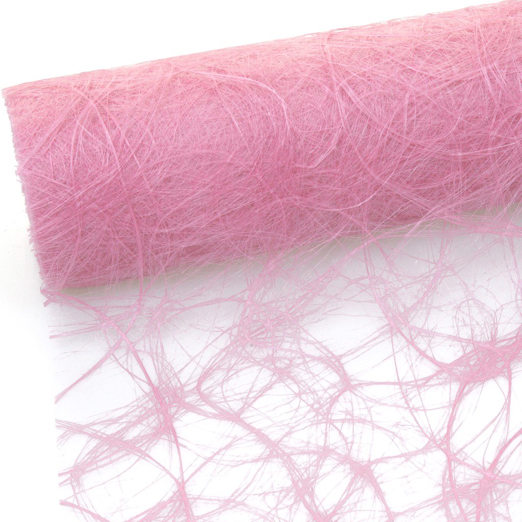 Deko AS GmbH Sizoweb Table Runner 25 m Roll + 100 Decorative Hearts (20 cm Wide in Pink)