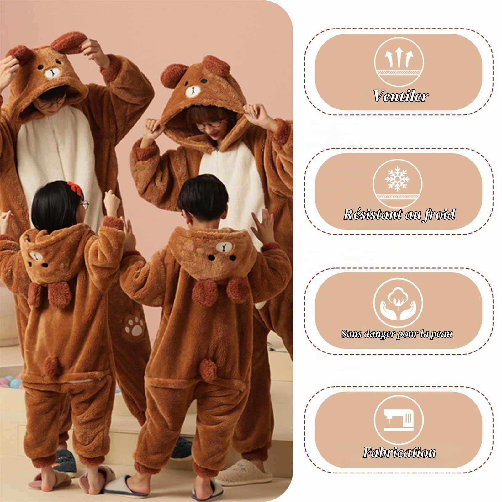 Pyjama Animaux Adulte Unisexe Combinaison,Animal Pyjama Onesie Costume,Ensemble Cosplay Une Pièce pour Halloween, Carnaval