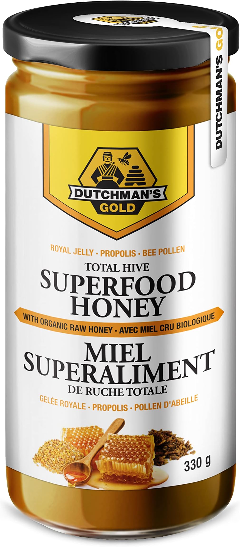 Total Hive Superfood Honey - with Raw Honey, Royal Jelly, Propolis, Bee Pollen, Ginseng