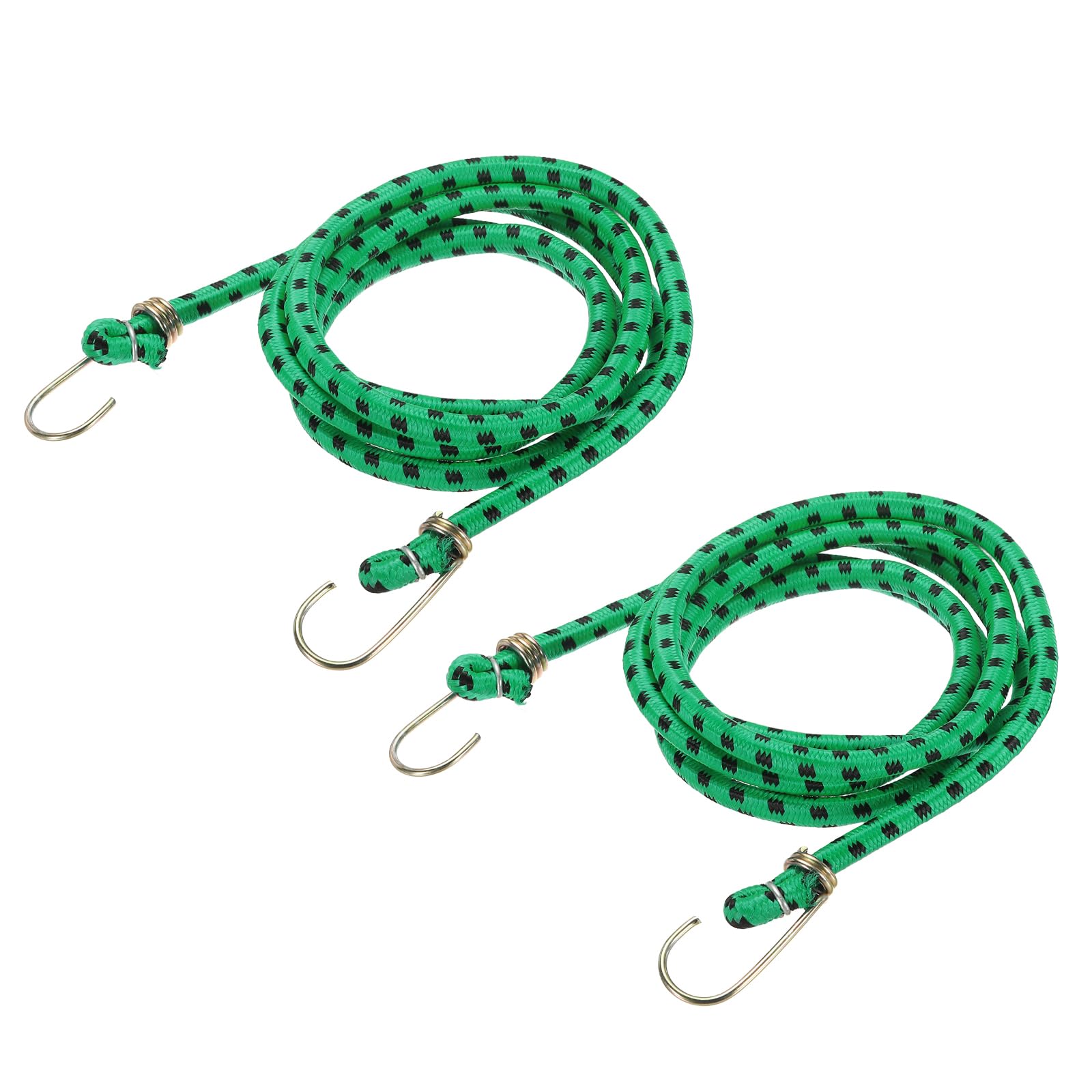 PATIKIL 1 m x 10 mm Marine Grade Bungee Cord with Hooks, 2Pcs Rubber Heavy Duty Outdoor Elastic Straps Kayak Stretch String Rope for Securing Luggage Moving Cargo, Green โ image 1