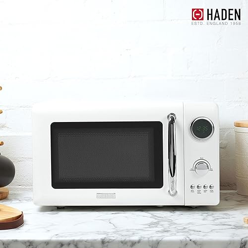 Miniatura 15 de Haden Horno microondas de 700 vatios y 0.7 pies cúbicos con controles digitales, descongelación e inicio instantáneo para encimera, negro / cobre