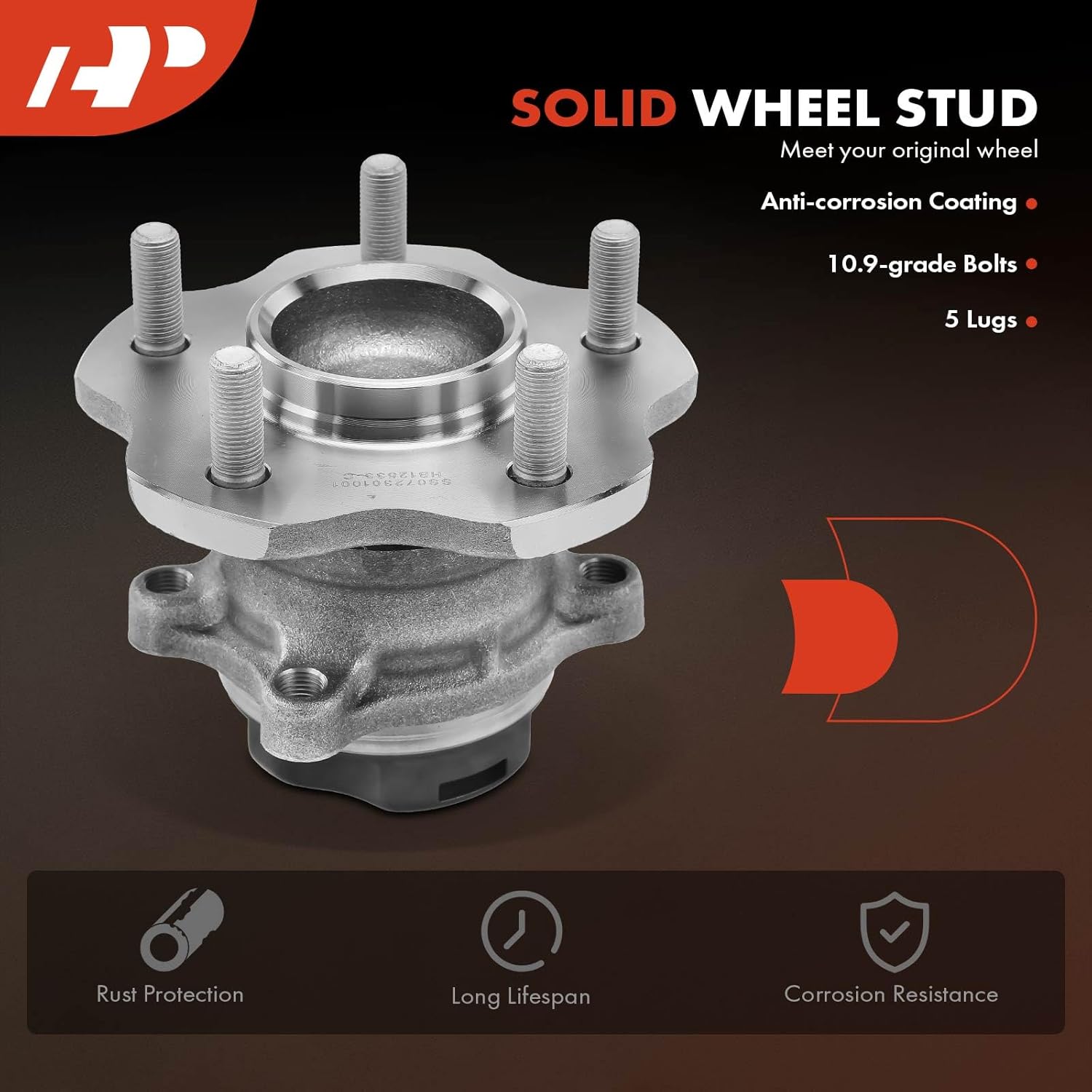 A-Premium Rear Wheel Bearing and Hub Assembly with 5-Lug Compatible with Chevrolet City Express 2015-2018 & Nissan NV200 2013-2019