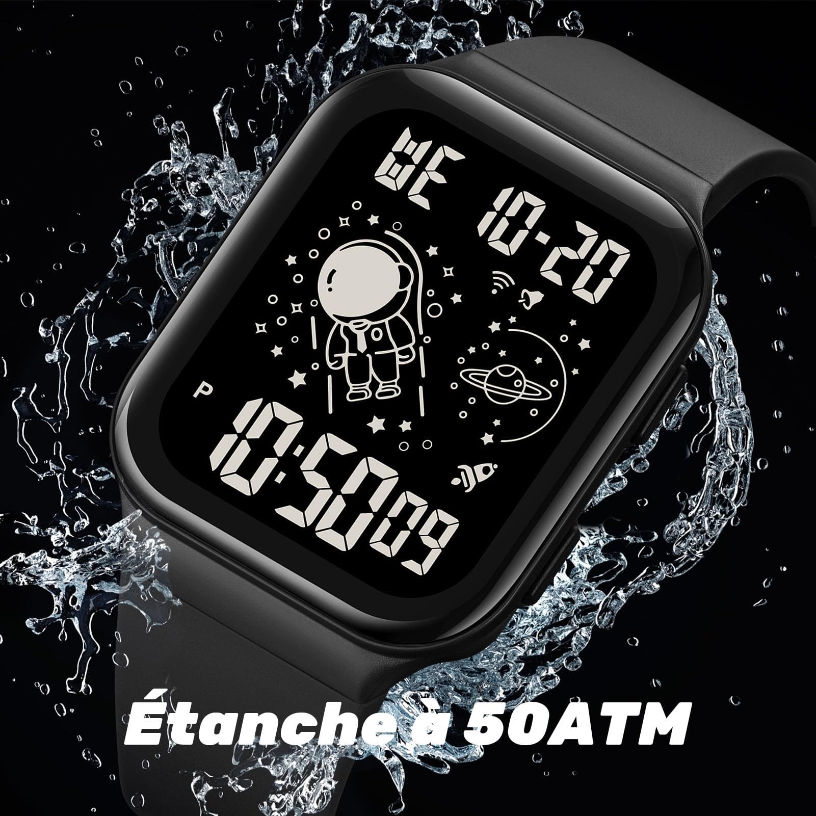 Orologio digitale per bambini con cronografo sveglia retroilluminazione calendario per regalo ragazzo ragazza sport digitale LED luce allarme striscia di silicone