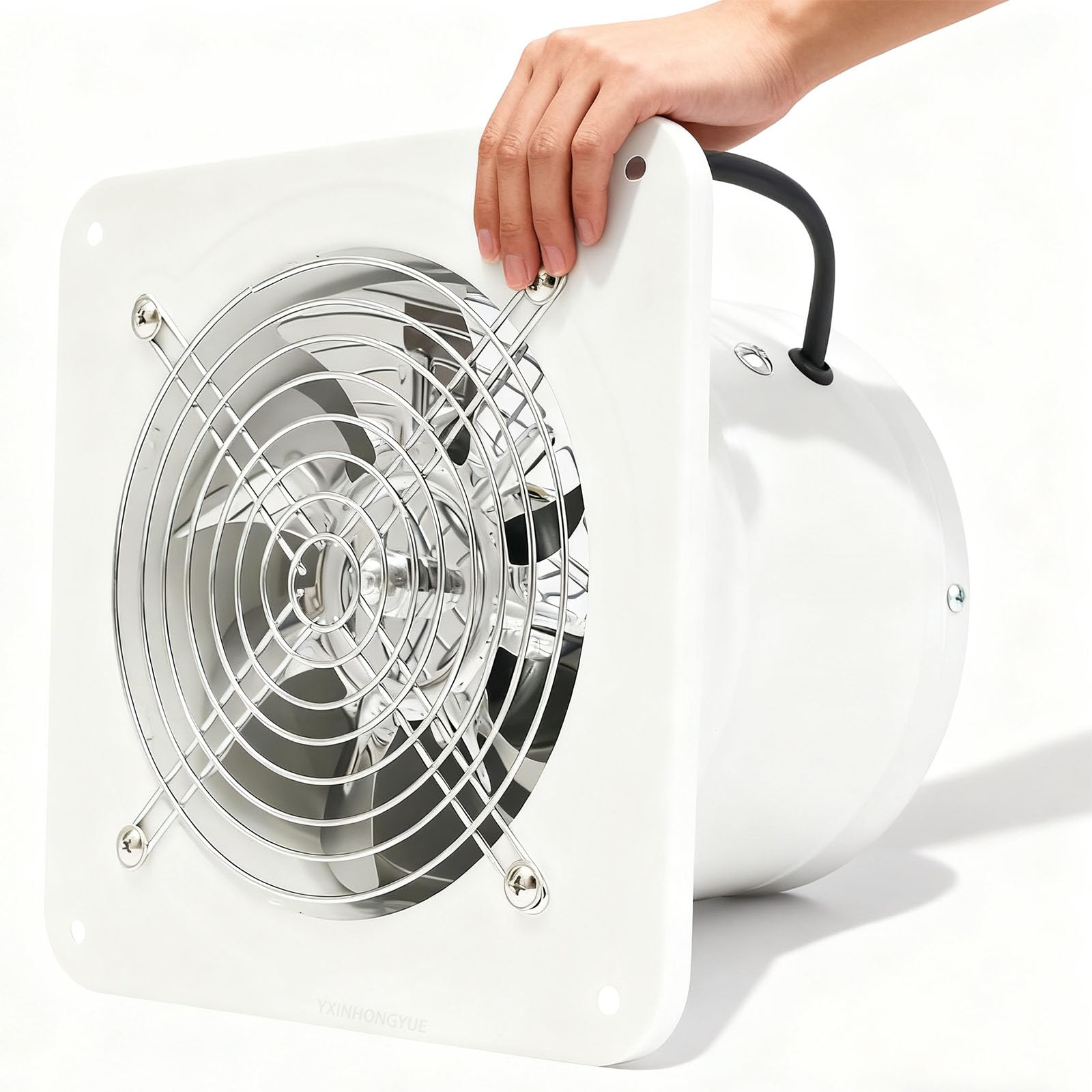 220v,12 INCH,YXINHONGYUE Wentylator łazienkowy 10 cali z regulacją prędkości wodoodporny IP44 niski poziom decybeli wentylator wyciągowy HVAC 220 V do toalety z wentylatorem osiowym, przez ścianę