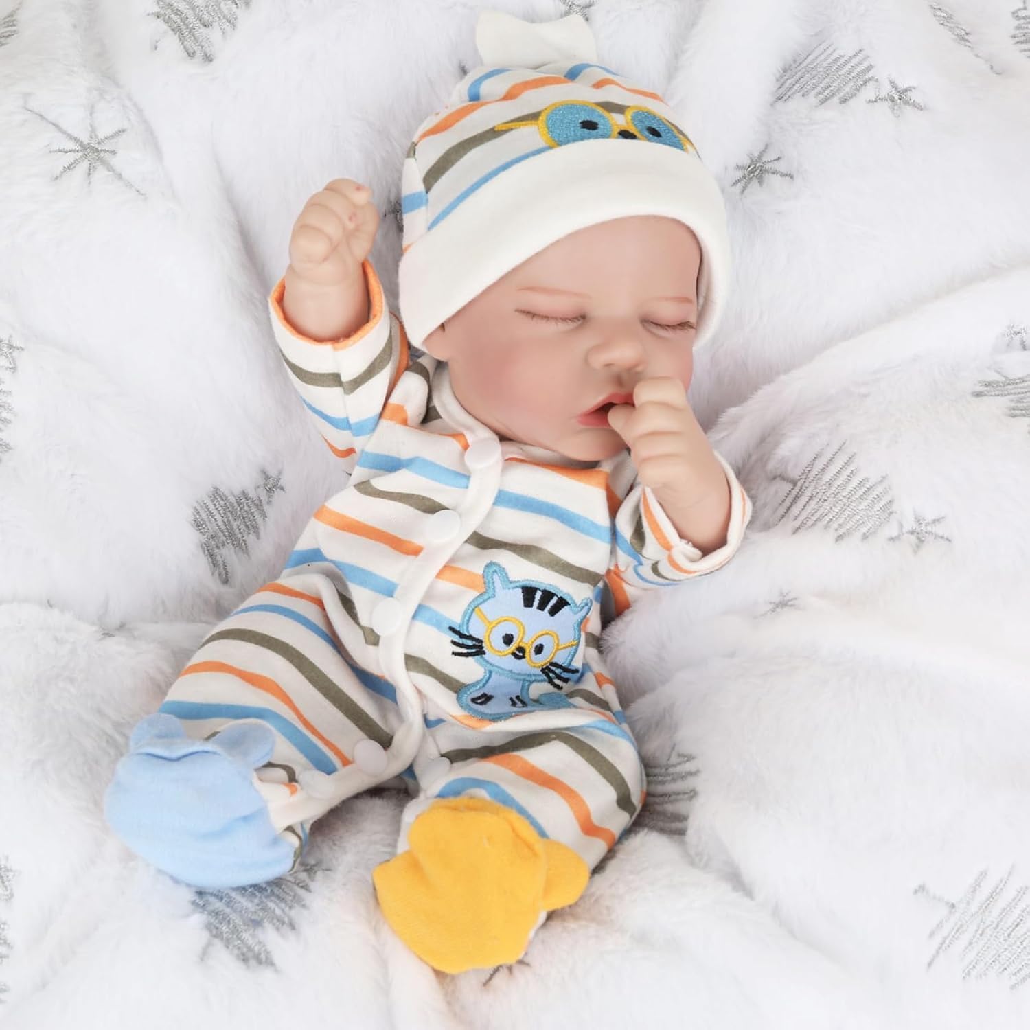 CARANOVO Lifelike Reborn Baby Dolls - 12 Inch Full Body Vinyl Realistic Baby Doll Sleeping Newborn Real Life Small Baby Doll for 3 + Year Old Kids