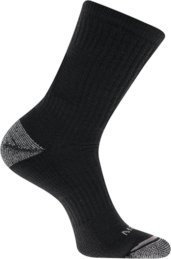 Merrell unisex-adult Mens and Womens Merino Wool Tactical Crew Socks - Arch Support Band and Moisture Management