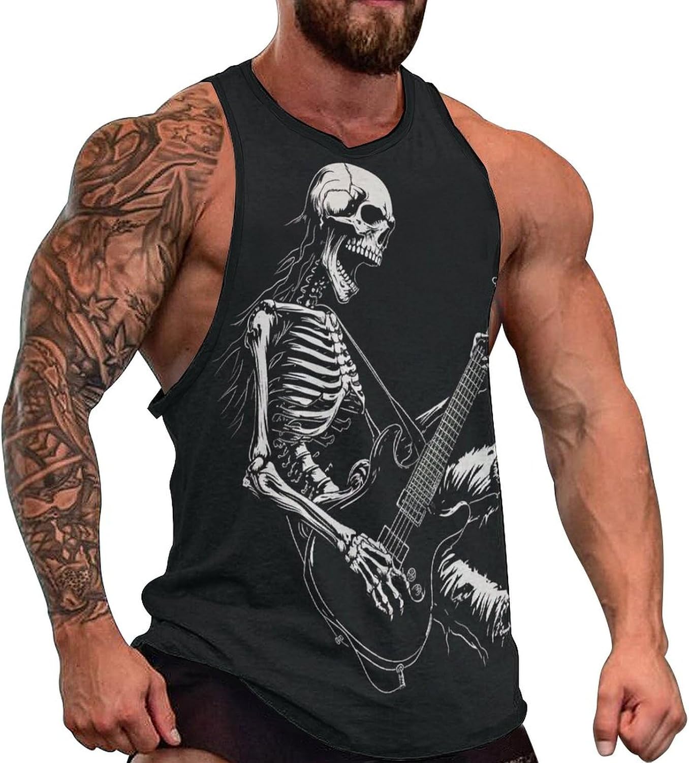Muscle Shirts for Men Graphic Tank Top Summer Mens Sleeveless Quick Dry Cool Crew Neck Workout Comfy Tee