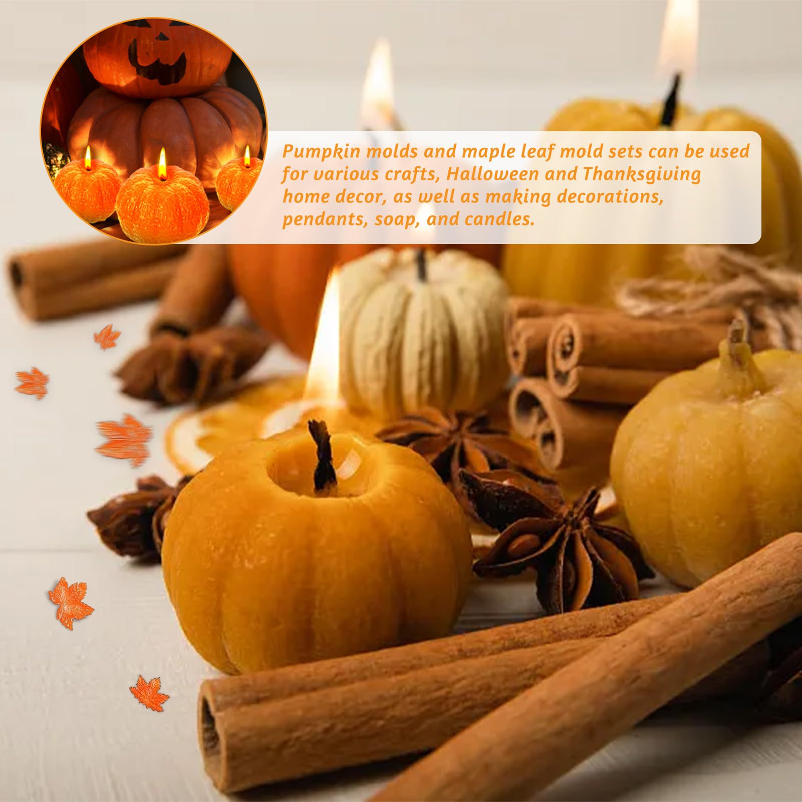 6-teilige Kürbis Harzformen Set - Silikonformen Für Halloween & Herbst Deko