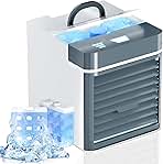 Portable Air Conditioners Fan, Anti-leakage Water Mini Air Cooler with 3 Speeds, Personal Air Conditioner for Room Desk Office Home Tent(JL0902)
