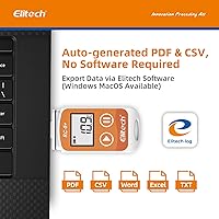 Vista 2 de Elitech RC-5+ Registrador de datos de temperatura USB PDF digital, grabador reutilizable, termómetro para refrigerador, 32000 puntos de alta