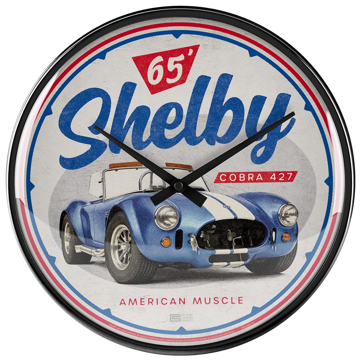 Nostalgic-Art Retro Wanduhr, Ø 31 cm, Shelby – American Muscle Cobra 427
