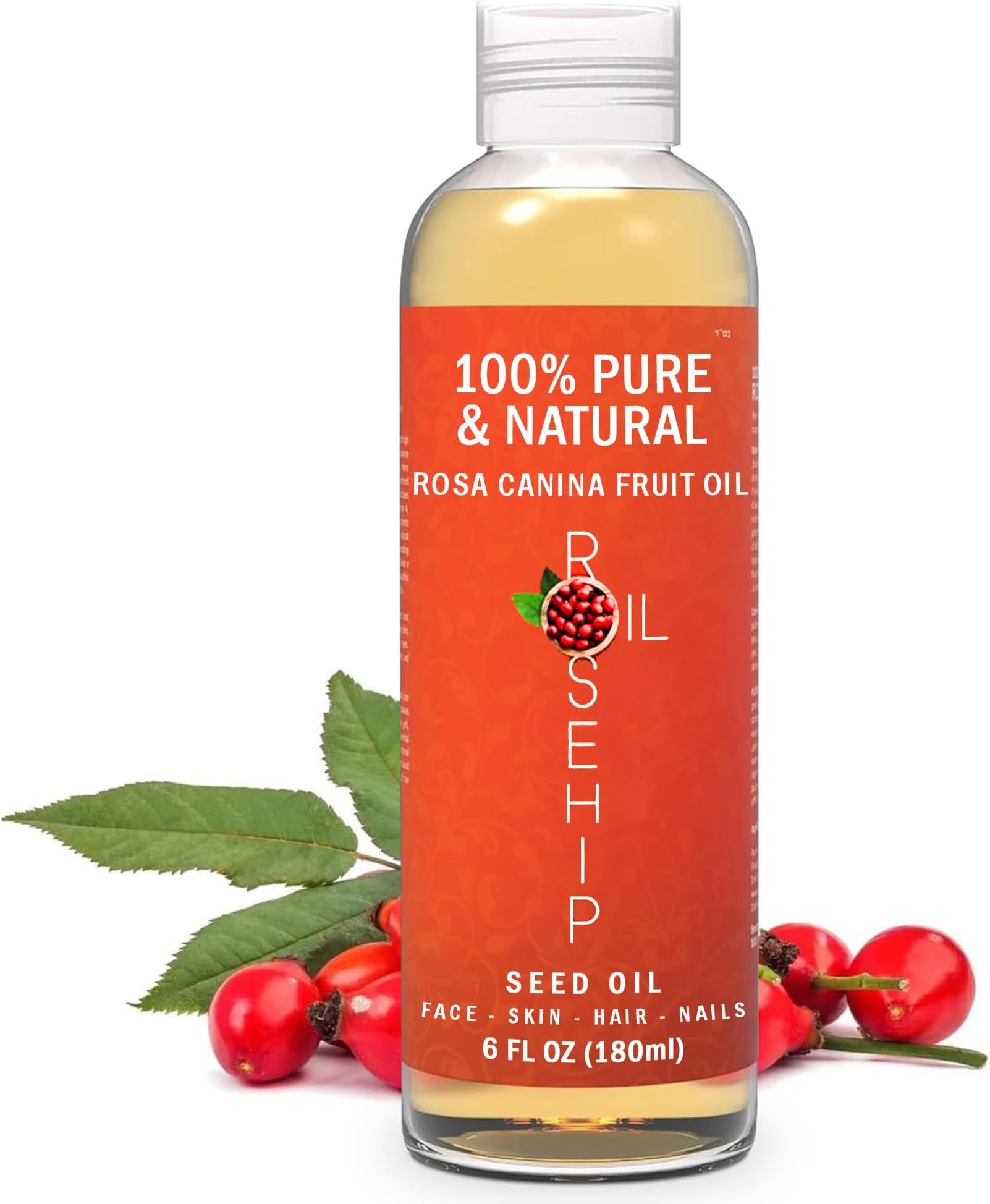 Pursonic Rosehip Oil for Face, Nails, Hair and Skin, 6 Ounce