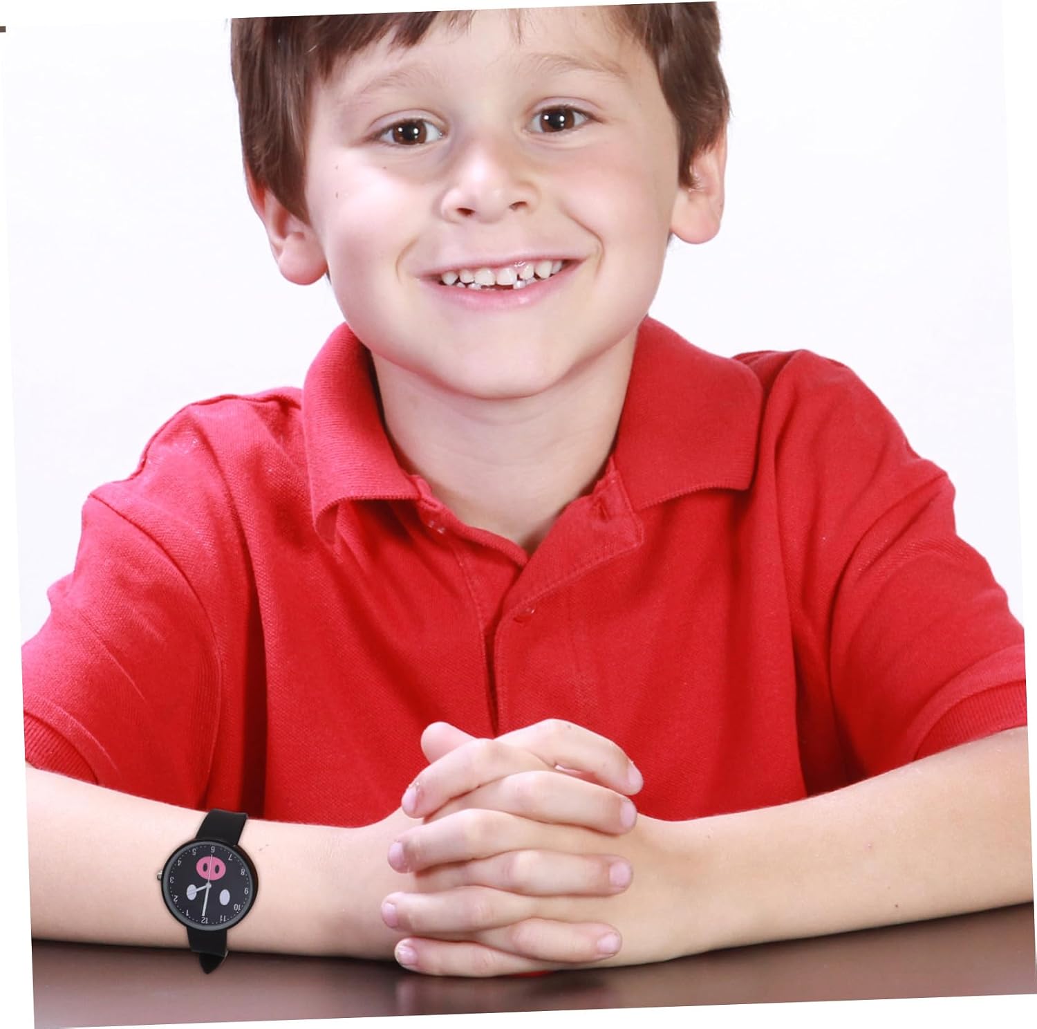 BESPORTBLE 2pcs Waterproof Silicone Watches for Students, Cartoon Pig Design in White and Black, Multifunction Quartz Wrist Watches for Boys