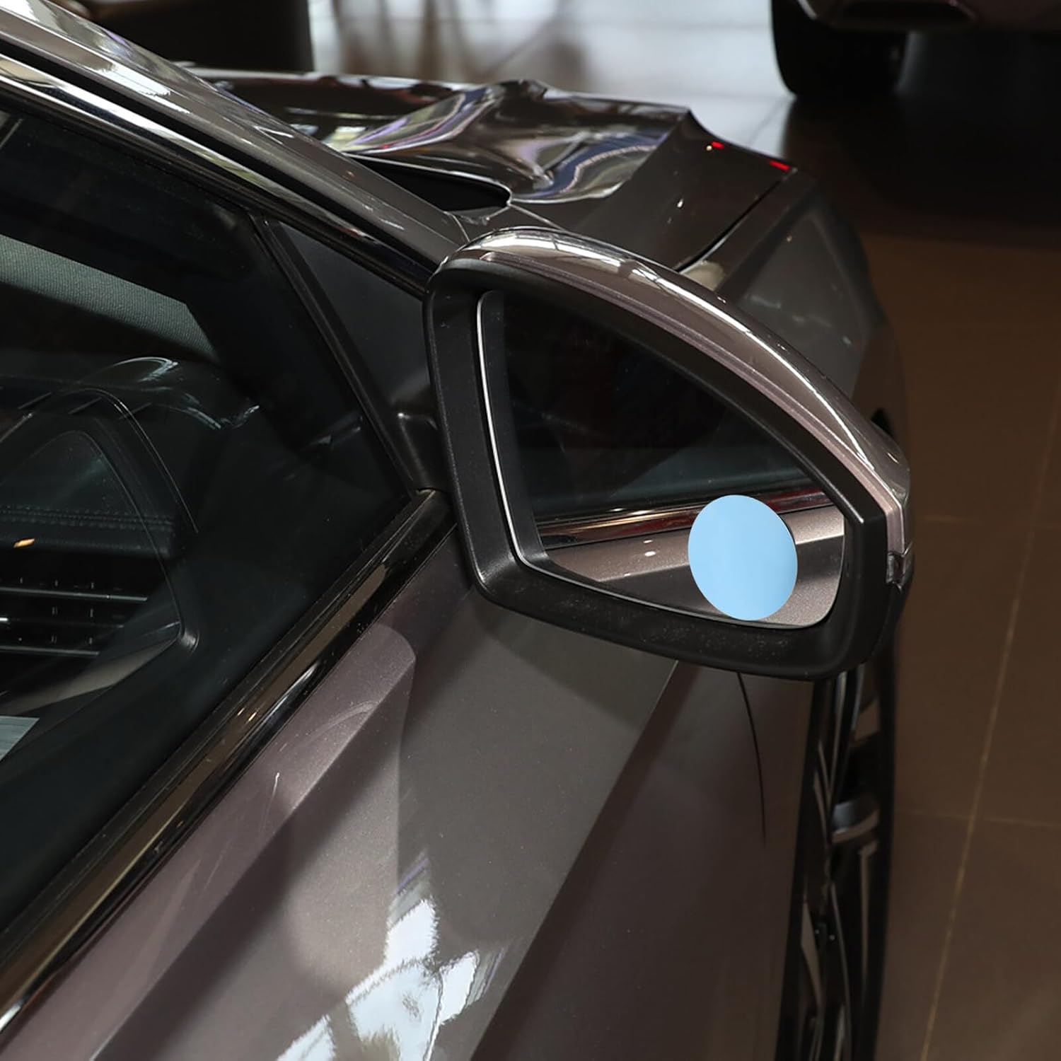 Car Blind Spot Mirror 2pcs Frameless round Auxiliary Rearview Mirrors with Smooth Border Blue Tint for Enhanced Driving Safety and Parking Assistance