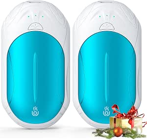 Scaldamani Ricaricabile USB, Power Bank 10000 mAh ricaricabili con 3 modalità di riscaldamento regolabili, scaldamani con display a LE, regalo caldo per bambini, donne e uomini