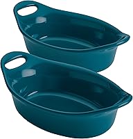 Vista 13 de Rachael Ray Ceramics - Juego de gratin ovalado, dos piezas de 355 ml, color azul agave